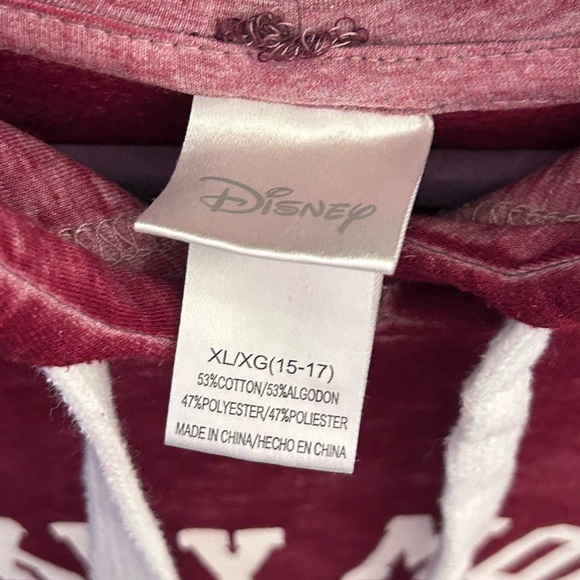 Mickey Mouse Disney dark red distressed juniors lightweight sweatshirt XL hoodie - Picture 3 of 12